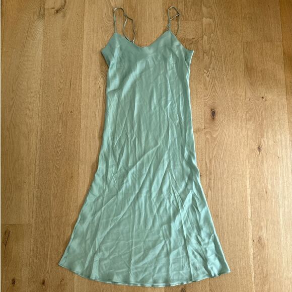 Rebecca Minkoff Slip Dress Silk Blend Verona Size US4 Green Rebecca Minkoff Slip Dress Silk Blend Verona Size US4 Green